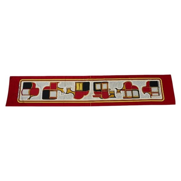 Hermès -- Red Silk scarf - Picture 1 of 7